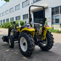 Traktor Mini 50HP 4x4 Diesel dengan Loader Depan, Kabin, Traktor Roda Kompak, Peralatan Pertanian, Supplier