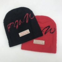 Unisex Custom Logo Beanie Hoed 3d Geborduurde Cartoon Fruit Karakter Patronen Warm Fuzzy Materiaal Voor Modieus Outdoor