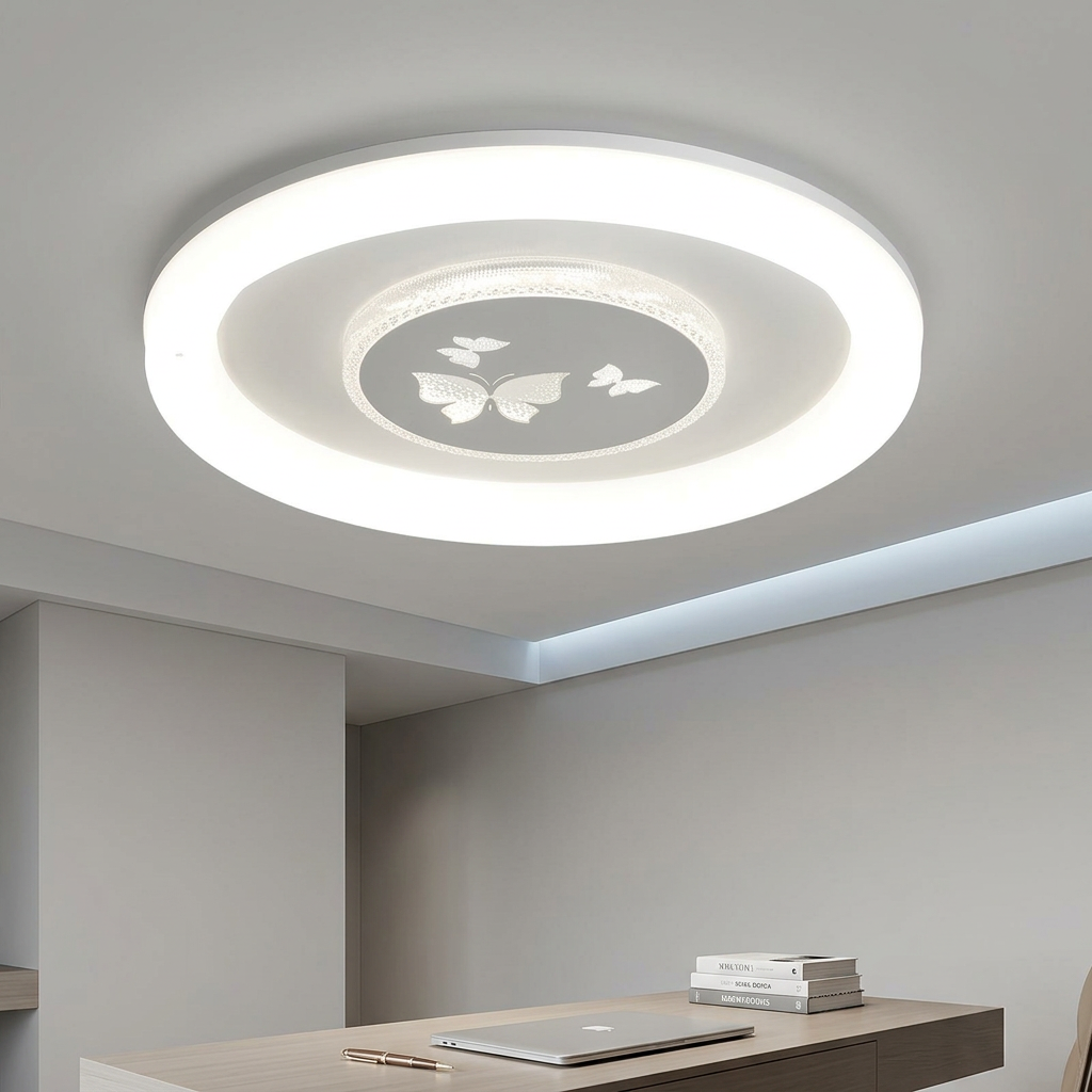 Contemporary Ceiling Lamp Brilliant Crystalline Center High Brightness No Flicker Smart Home Decor Essential Item