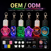 Porte-clés personnalisé en acrylique avec lumières LED multicolores, breloque de sac portable pour les conventions d'anime, les cadeaux promotionnels et les cadeaux de fête