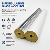 Tubo de Lana de Vidrio con Aislamiento Térmico Ignífugo ASTM E84 de 13 mm de Espesor, Tubo de Lana de Vidrio con Lámina de Aluminio para Sistemas de Tuberías de Condensado