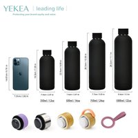 Bouteille d'Eau Isolée Sous Vide à Double Paroi en Acier Inoxydable Écologique de 16oz, avec Revêtement en Caoutchouc, Personnalisable avec LOGO, pour Eau Bouillante