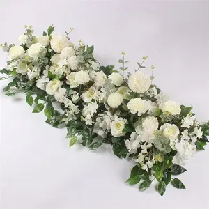 Hochwertige künstliche Rose Green Blätter Blumen für Hochzeits dekoration Bühne Flower Table Runner
