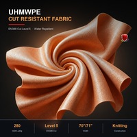 Tissu tricoté UHMWPE 280 GSM résistant aux coupures EN388 Niveau 5, matière hydrofuge pour gants de sécurité et vêtements de travail de protection