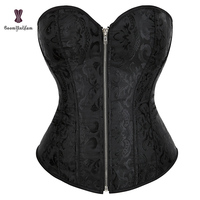 Corset amincissant vintage sexy respirant pour femme grande taille avec fermeture éclair frontale et laçage