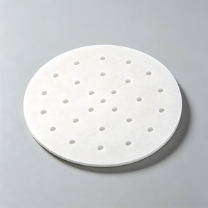 OEM Round Perforated Steaming Paper Disposable Multi Diameters <b>Non</b> <b>Stick</b> Double Sided Silicone Paper Wholesale - Product Image 1