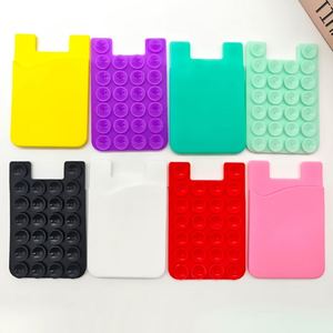 The New Listing Universal and Convenient Mobile Phone Suction Cup Silicone Card Holder in Pure Colors - Product Image 1