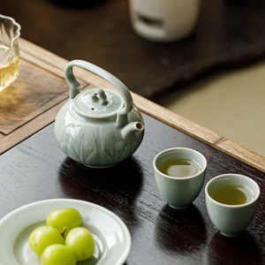 Guanlan Ceramic Teapot Banana Moonlight Porcelain Round With Lid Kung Fu <b>Tea</b> <b>Set</b> Afternoon <b>Tea</b> - Product Image 4