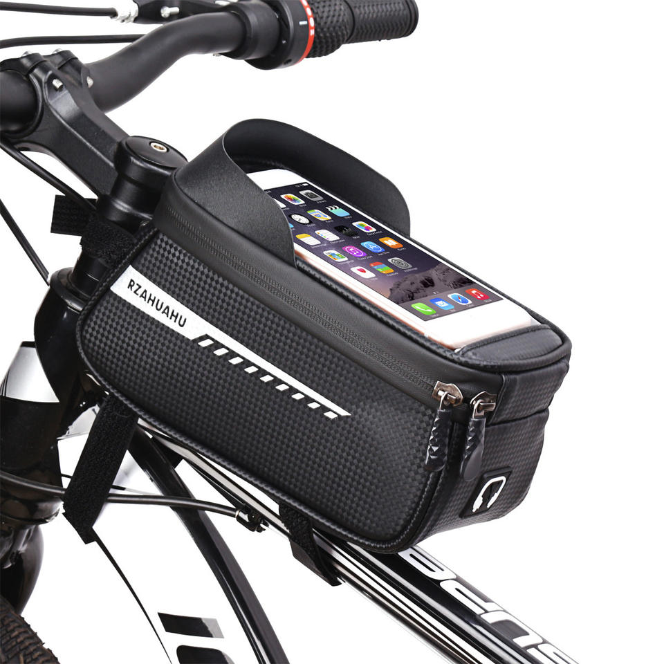 Rts Wholesale Bicycle Accessories Small Waterproof Front Mount Bike Bags With Phone Holder For Tool Storage & Mobile Access