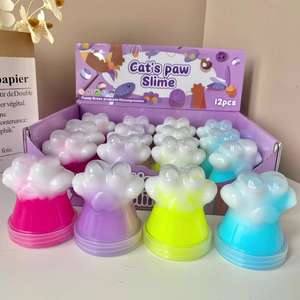 CHENXI ขายส่งสไลม์เนื้อนุ่มรูปทรงเล็บแมว ขนาด 100 มล. สไลม์ไล่สีหลากสี ปลอดสารพิษ ของขวัญสำหรับงานปาร์ตี้ ของเล่นสำหรับเด็ก - Product Image 2