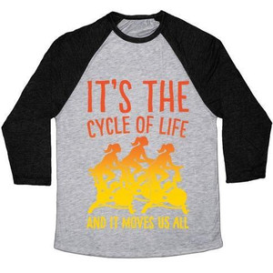 T-shirt de baseball unisexe en tissu mélangé avec impression blanche « It's the Cycle of Life Spinning Parody » - Product Image 4