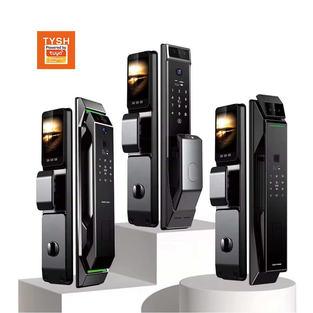 TYSH Tuya Wireless Keyless Digital 3d Face Recognition Automatic Wifi App Aluminum Front Door Entry Lock With Camera Fingerprint · image 3