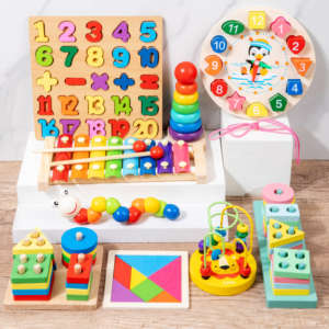 Juguetes de madera Qiaike Montessori para la educación temprana y el <span class=keywords><strong>desarrollo</strong></span> intelectual del bebé, juguete de madera para niños de 1 a 3 años, niños y niñas - Product Image 3
