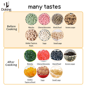 Doking 1KG boule de tapioca noir certifiée halal fabrication en gros plusieurs saveurs perles Boba tapioca thé à bulles ingrédients - Product Image 6