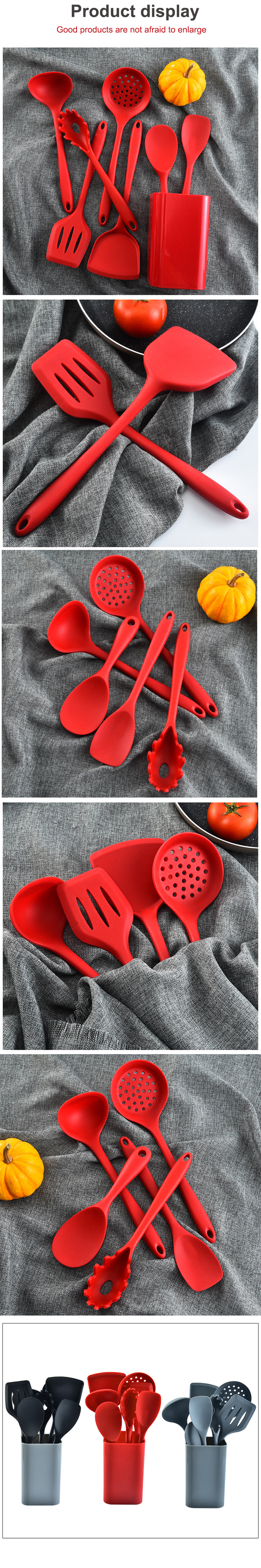 Amazon Hot Sale Silicone Kitchen Utensil Set Kitchen Gadgets Camping cookware sets Kitchen Cooking Utensils Tool Set