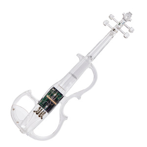 Violon électrique professionnel transparent en gros pour spectacle sur scène et performance solo, facile à connecter à un amplificateur - Product Image 1