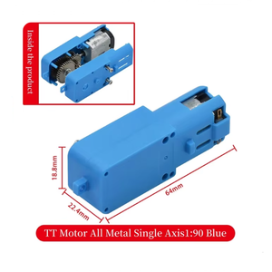 메탈 기어 로봇 지능형 차량 기어드 모터 TT 모터 단일 축 트윈 축 1:90 블루 - Product Image 6