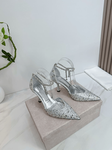 Jimmy Versatile Rhinestone Chain Accent Pointed Toe Stiletto Heels Ankle Strap Pumps for Wedding Guest Formal Events Chooing - Product Image 6