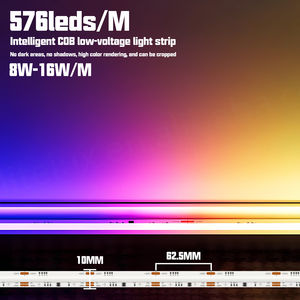 Nuevo Diseño de Tiras LED COB RGBIC Ws2812b de 12 Voltios IP20 sin Puntos, Chips LED COB Direccionables con Emisión Lateral - Product Image 3