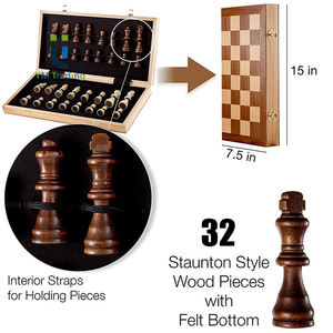Juego de <span class=keywords><strong>Ajedrez</strong></span> Magnético Portátil de Madera Clásica de Alta Calidad, Juguetes Educativos Ecológicos para Niños, Personalizables - Product Image 3