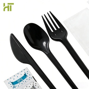 Ensemble de couverts jetables en plastique PS PP 2g, poids moyen et écologiques, cuillères, fourchettes, couteaux, pour fêtes, mariages, camping - Product Image 3