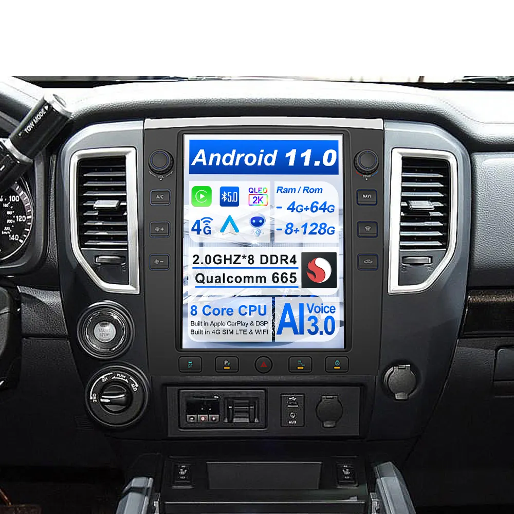 Nieuwe 2023 Zwnav 13 Inch Android 11 Auto Video Dashboard Dvd-Speler Multimedia Gps Navigatie Auto Radio Voor Nissan Titan 2015-2019