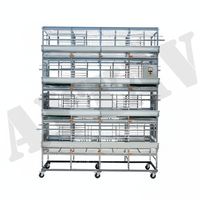 Nuevo Jaula Metálica de 4 Niveles de la Mejor Calidad para Gallinas con Alimentación Automática, Panel de Control AYTAV Incluido, 1 Año de Garantía, Modelo 501002