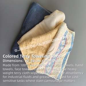 Chiffons de nettoyage industriels en coton pur, colorés, de qualité supérieure, pour l'entretien des équipements d'atelier - Product Image 2