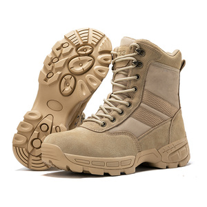 DF22 AS33 1601 Black PU Leather Tactical <b>Boots</b> Waterproof Breathable Non-Slip Durable Outdoor <b>Hiking</b> Shoes All Seasons High Top - Product Image 5