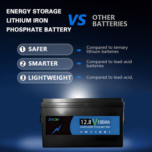 ZKDF 12.8V100Ahプリズマティックリチウムイオンバッテリーパックソーラー充電インバーターLifepo4交換式鉛酸バッテリー - Product Image 5