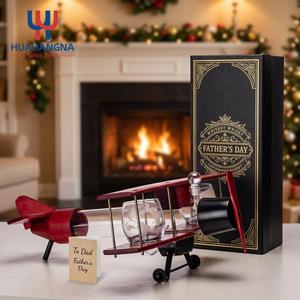 Custom Logo Novelty Airlane Glass Liquor Whiskey Decanter <b>Gift</b> Set with Cocktail Glassware for Retailers - Product Image 3