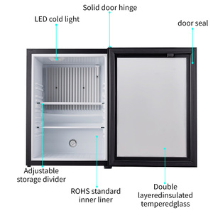 2025 Meilleur 40L Mini Bar Réfrigérateur Absorption Porte En Verre Mural Intégré Réfrigérateur D'hôtel - Product Image 2