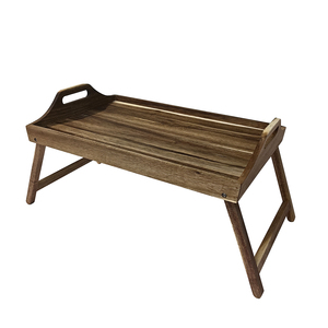 Bandeja de mesa de cama de madera de acacia grande Natural House con patas plegables Bandeja de desayuno de madera para computadora portátil en el sofá o la cama - Product Image 1