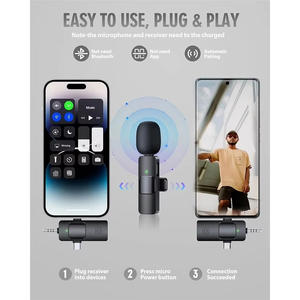 K15 Microphone Lavalier 3-en-1 plus abordable, utilisé pour l'<span class=keywords><strong>enregistrement</strong></span> vidéo de microphone sans fil multi-appareils - Product Image 4
