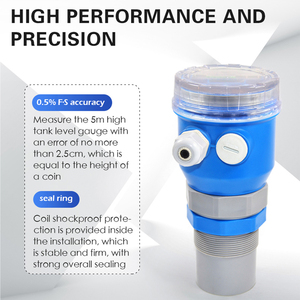 2 dây hệ thống siêu âm cảm biến mức chất lỏng 4 ~ 20mA <span class=keywords><strong>modbus</strong></span> RS485 nhựa siêu âm đầu dò đo - Product Image 4