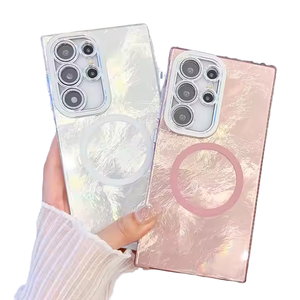 Funda Magnética para Teléfono con Carga Inalámbrica, TPU+Acrílico, Resistente a Impactos, Color Puro, Garantía de 1 Año para A25/A35/A55/A54/S24/S23 - Product Image 1