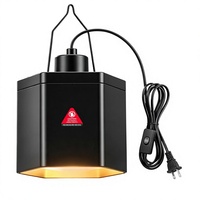 Lámpara de Calor para Reptiles 150W con Reflector Hexagonal, Gancho, Base Plana, Advertencia de Alta Temperatura, Bombillas Cerámicas UVB/UVA para Dragón Barbudo