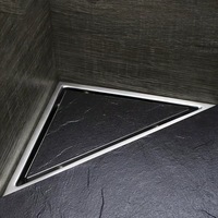 Siphon de sol triangulaire moderne en acier inoxydable pour salle de bain, anti-odeur, invisible, pour douche d'angle