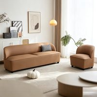 Canapé moderne, simple et multifonctionnel 2 places en cuir anti-griffures pour petit appartement, salon.