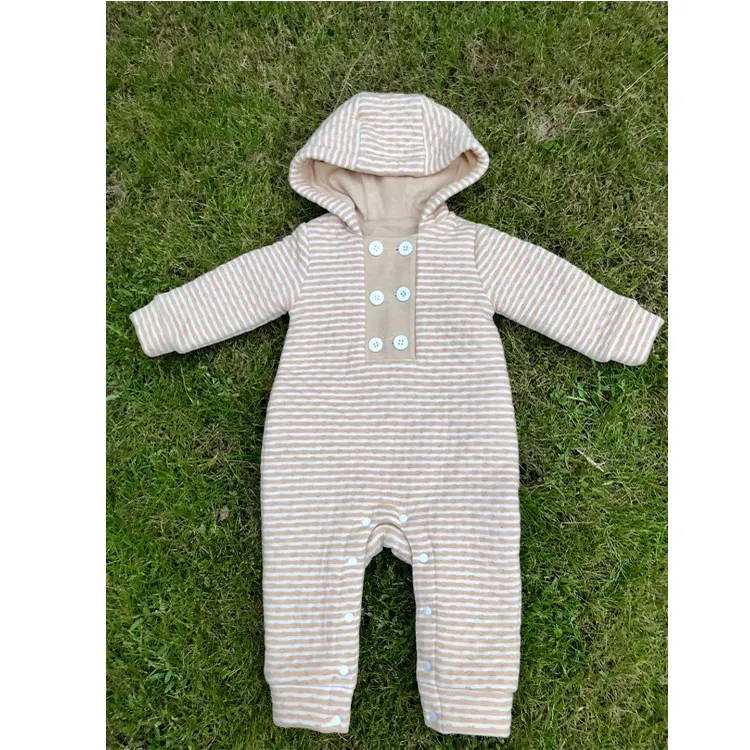 Custom Color Good Quality Newborn Baby Gift Set Organic Baby Boy romper Hooded Jumpsuit For Baby