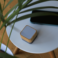 Haut-parleur portable sans fil Bluetooth en bambou miniature carré durable, rechargeable, Bluetooth