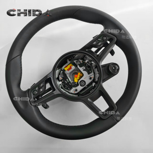 Volant de direction de haute qualité tout noir 991 avec bouton <span class=keywords><strong>SC</strong></span> compatible avec Panamera Cayenne 718 <span class=keywords><strong>911</strong></span> 912 Boxster pour <span class=keywords><strong>Porsche</strong></span> - Product Image 2