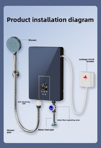 <span class=keywords><strong>Chauffe</strong></span>-<span class=keywords><strong>eau</strong></span> instantané électrique OEM ODM 220V 7KW en aluminium moulé, étanche IPX4, avec affichage LED, mural, version anglaise - Product Image 4