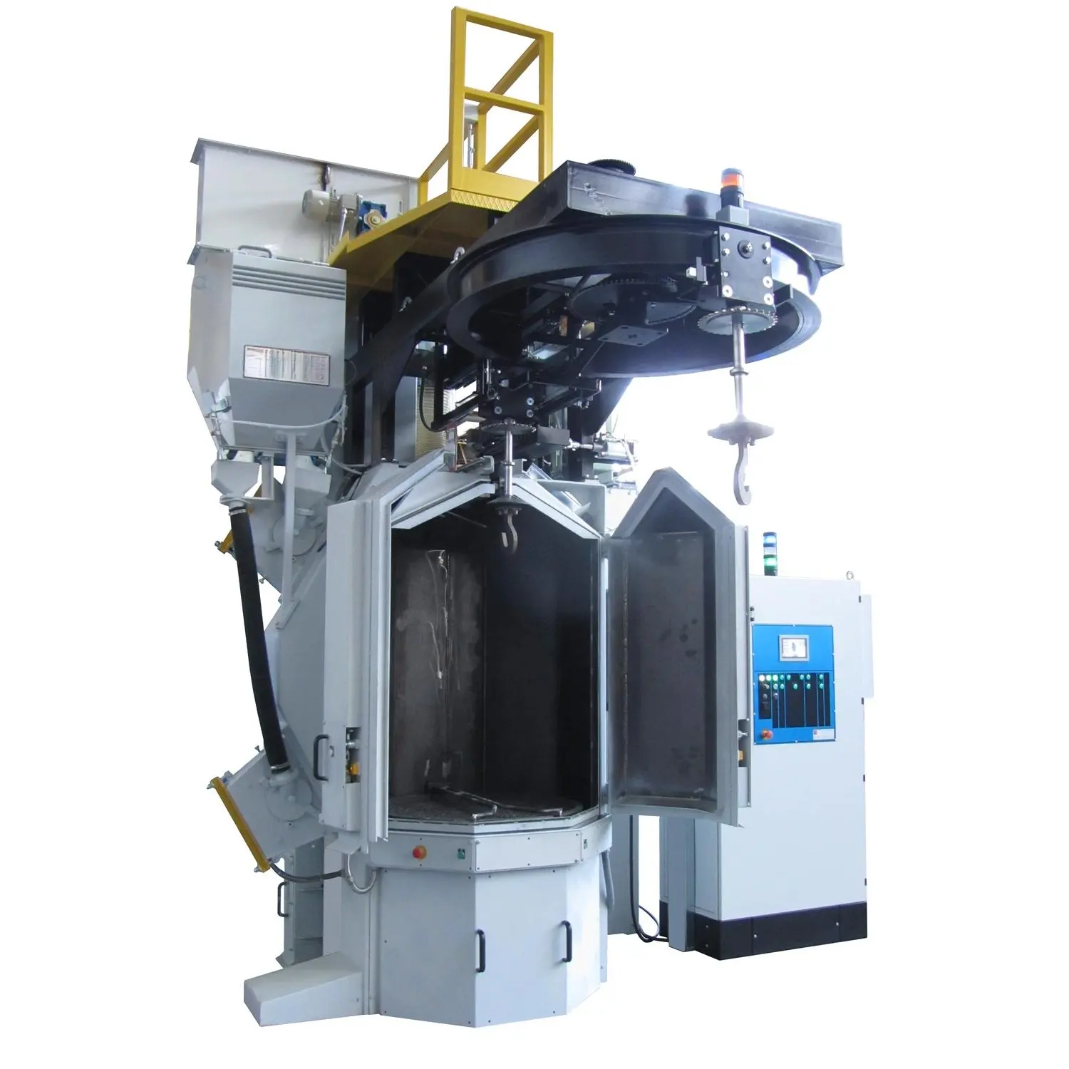 Fornecedor da China para estrutura de aço e tratamento de superfície de rodas tipo cabide máquina de jateamento