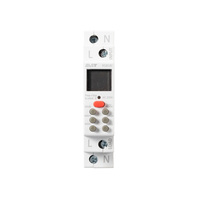 Interruptor Temporizador Digital para Riel DIN EAST KG818J, Alimentado por Enchufe, AC220V 30A, 168 Horas, Programable Semanalmente, Inteligente, 50/60Hz, IP21