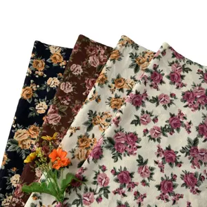 Polyester velours côtelé imprimé tissu rétro palais style robe veste pantalon couvre-chef bagages tissu