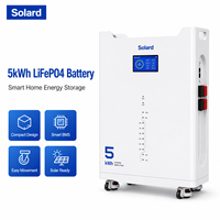 Batterie LiFePO4 Solard 51.2V 100Ah 5kWh pour système d'énergie domestique, haute efficacité, performances fiables, système de secours solaire, connectable en série, CAN