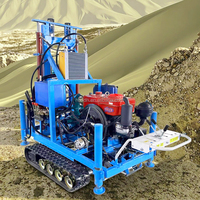 Profondeur de forage personnalisée en usine 100m 150m 200m Mini machine de forage de puits d'eau à moteur diesel portable sur chenilles 25 ch