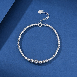 Italian Handcrafted 925 Sterling <strong>Silver</strong> Bead Ball Chain Bracelet Exquisite 3/4/5/6mm Diamonds Gold Plated <strong>Bangles</strong> for Women <strong>Men</strong> - Product Image 3
