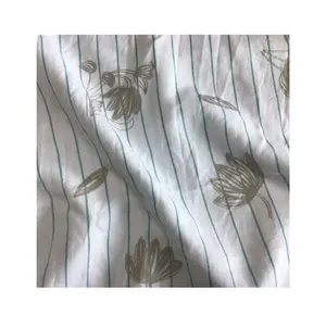 wholesale Super soft touch polyester woven crepe pleated with flower pattern washing fabric for Bedding